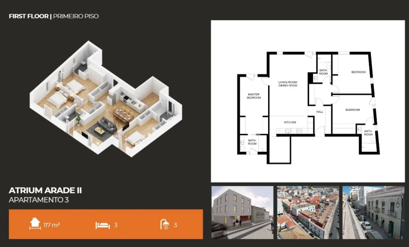 Apartamento T3 para Venda em Portimão Planta 1