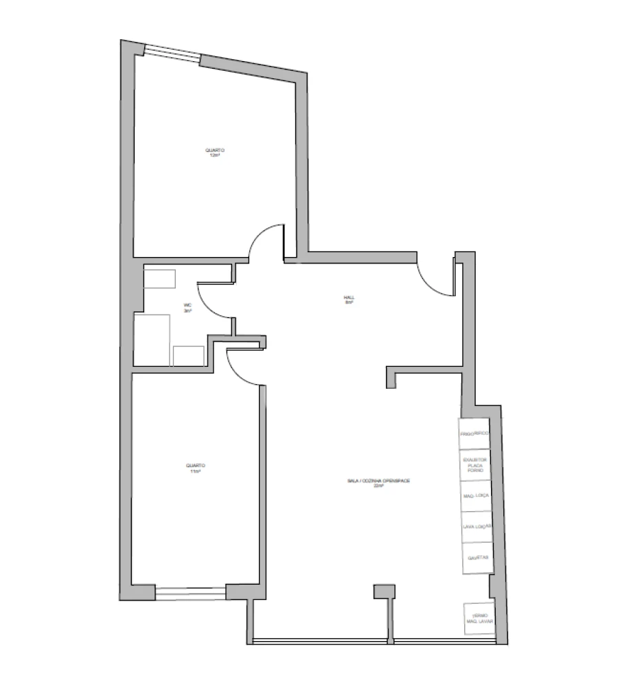 Apartamento T2 para Venda em Encosta do Sol Planta 1