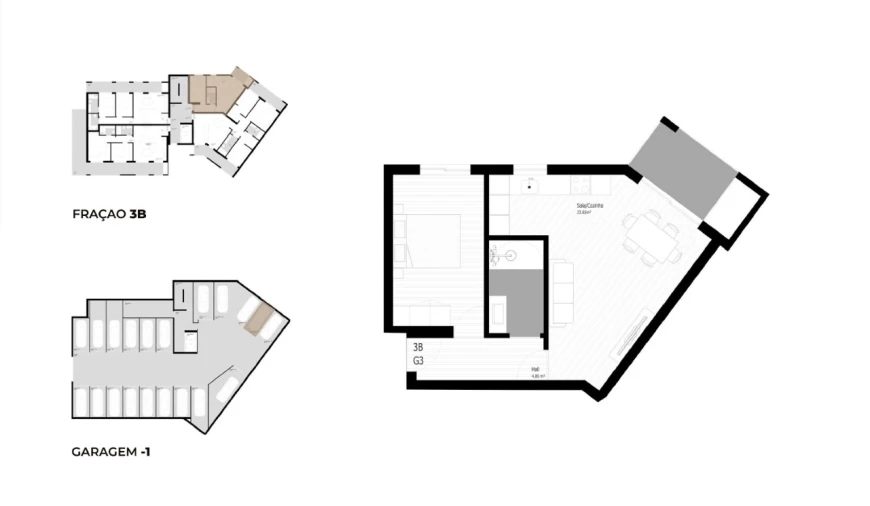 Apartamento T1 para Venda em Pedrouços Planta 1