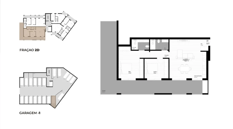 Apartamento T2 para Venda em Pedrouços Planta 1