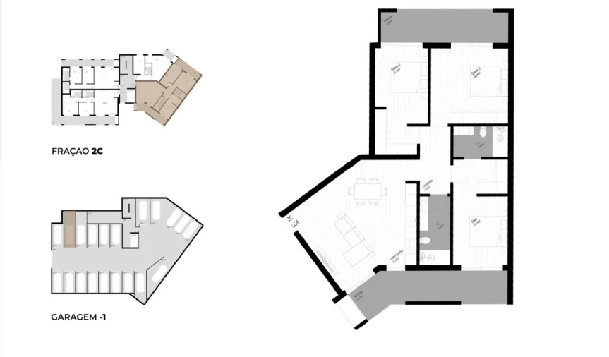 Apartamento T3 para Venda em Pedrouços Planta 1
