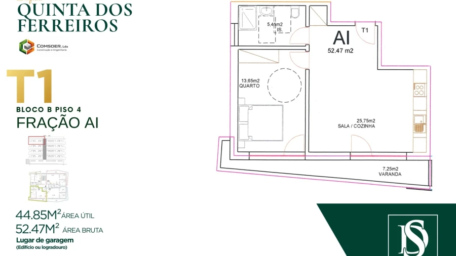 Apartamento T1 para Venda em Tondela e Nandufe