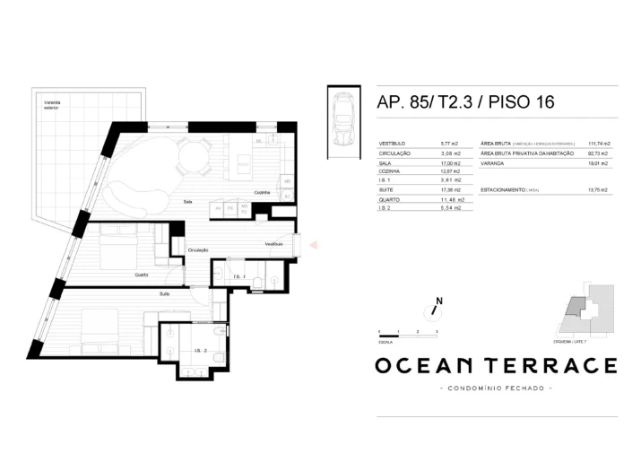 Apartamento T2 para Venda em Matosinhos e Leça da Palmeira Planta 1