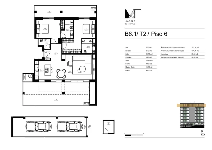 Apartamento T2 para Venda em Gondomar (São Cosme), Valbom e Jovim Planta 1