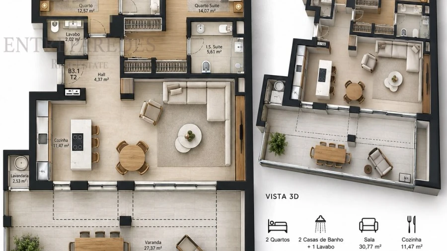 Apartamento T2 para Venda em Gondomar (São Cosme), Valbom e Jovim