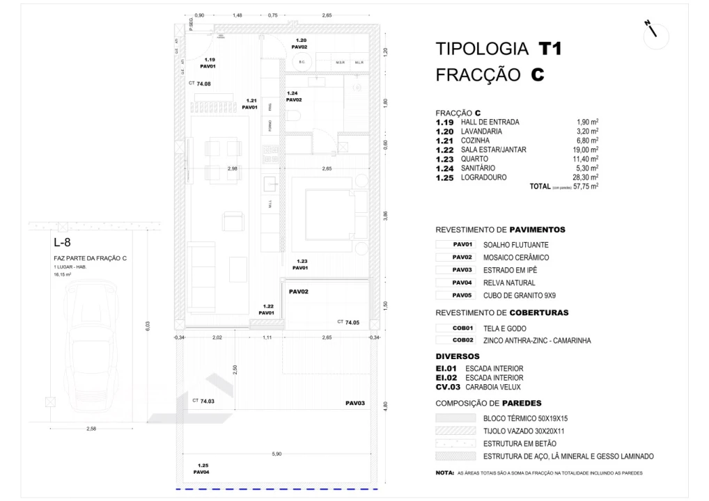 Apartamento T1 para Venda em Pousa Foto 5
