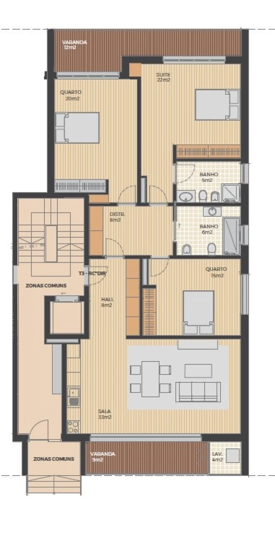 Apartamento T3 para Venda em Argoncilhe Planta 1