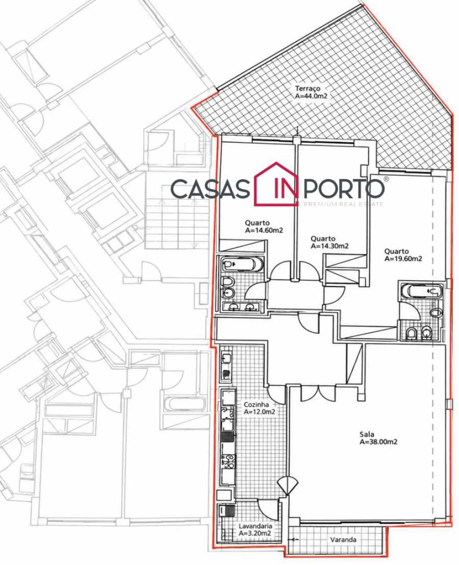 Apartamento T3 para Venda em Paranhos Planta 1