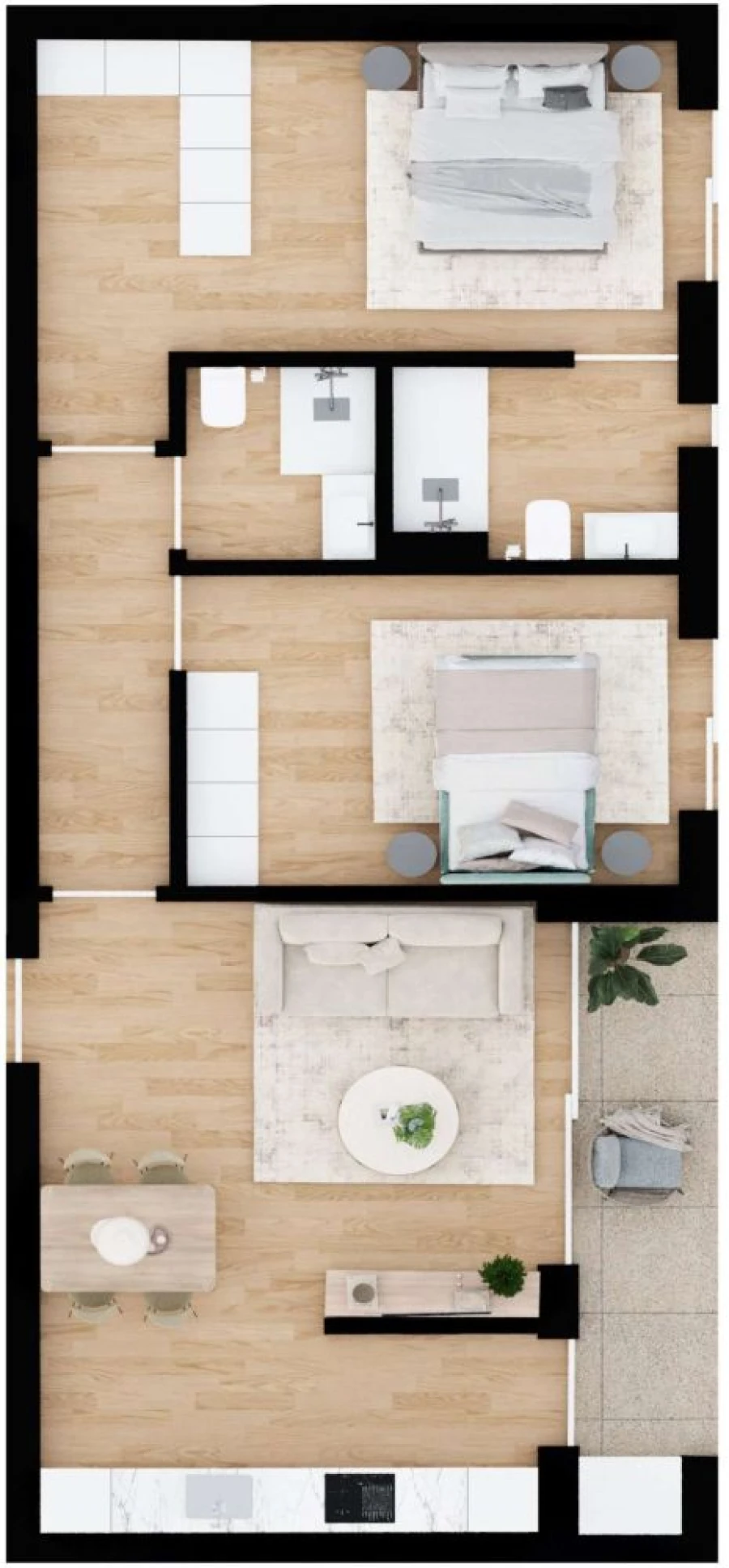 Apartamento T2 para Venda em Glória e Vera Cruz Planta 1