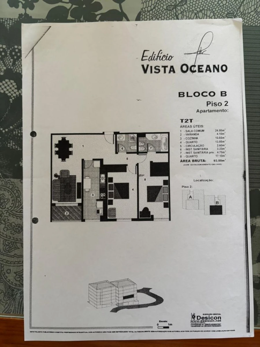 Apartamento T2 para Venda em Caniço Planta 1