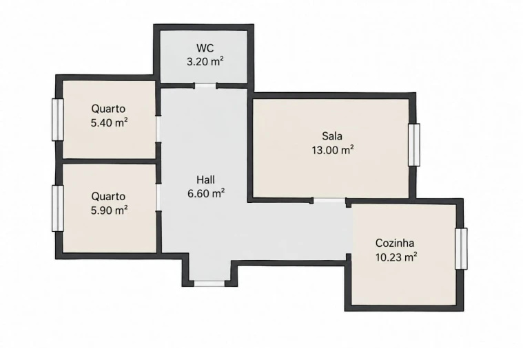 Apartamento T2 para Venda em Barreiro e Lavradio Planta 1