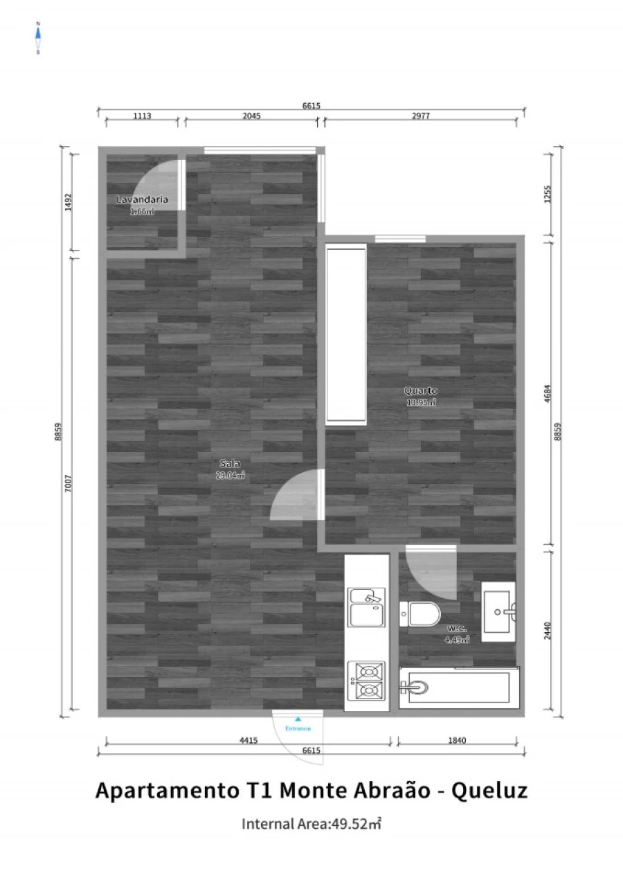 Apartamento T1 para Venda em Massamá e Monte Abraão Planta 1