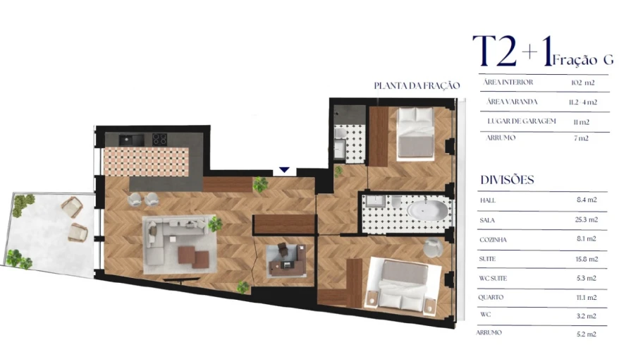 Apartamento T2 para Venda em Lordelo do Ouro e Massarelos Planta 1