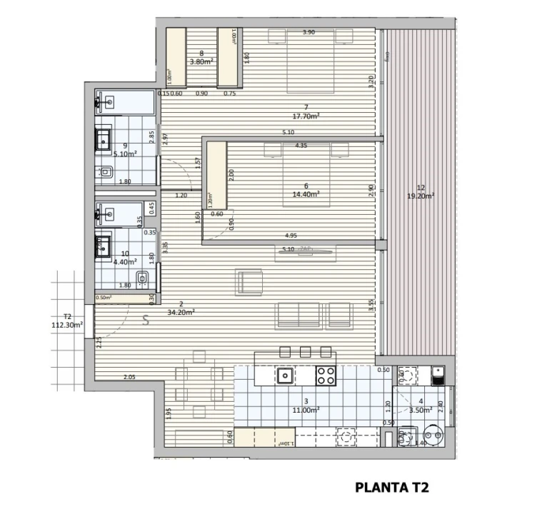 Apartamento T3 para Venda em Gondomar (São Cosme), Valbom e Jovim Planta 2