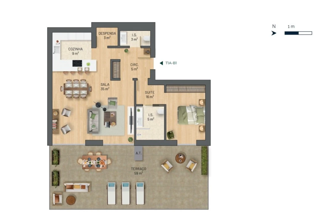 Apartamento T3 para Venda em Santa Marinha e São Pedro da Afurada Planta 2