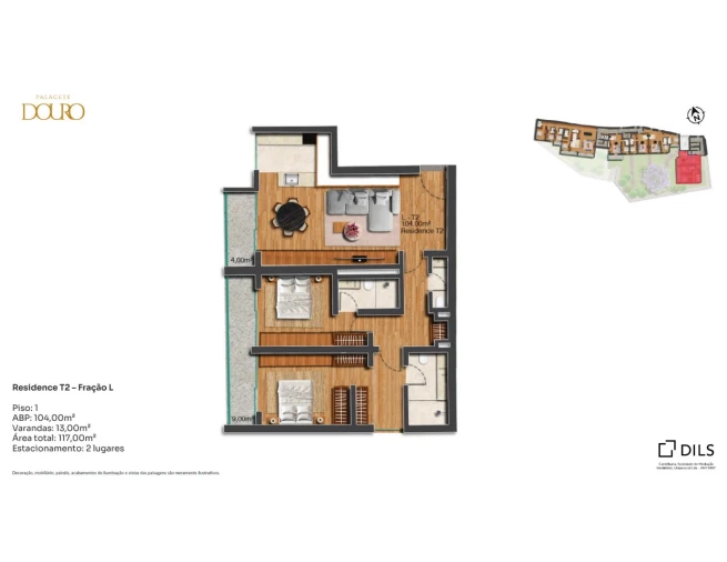 Apartamento T2 para Venda em Lordelo do Ouro e Massarelos Planta 1