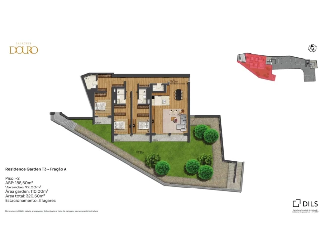 Apartamento T3 para Venda em Lordelo do Ouro e Massarelos Planta 1