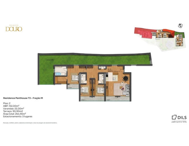 Apartamento T3 para Venda em Lordelo do Ouro e Massarelos Planta 1