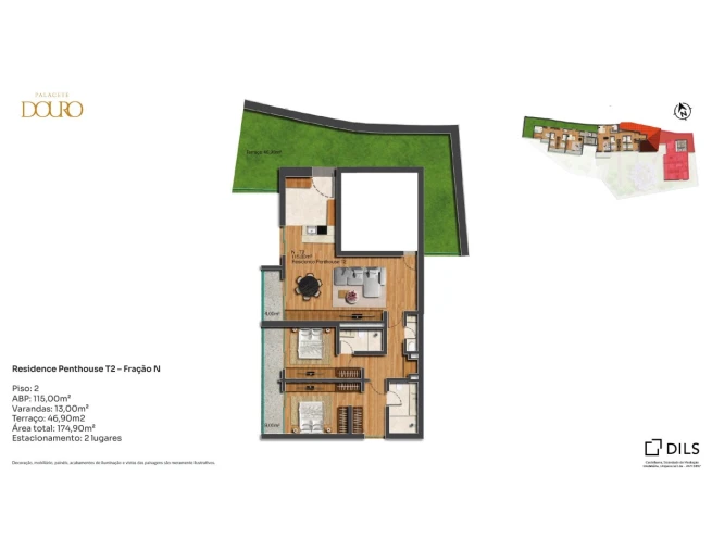 Apartamento T2 para Venda em Lordelo do Ouro e Massarelos Planta 1