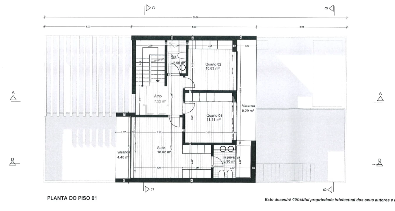 Moradia T3 para Venda em Montenegro Planta 3
