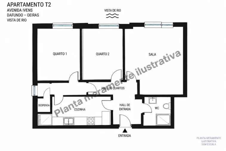 Apartamento T2 para Venda em Algés, Linda-A-Velha e Cruz Quebrada-Dafundo Planta 1