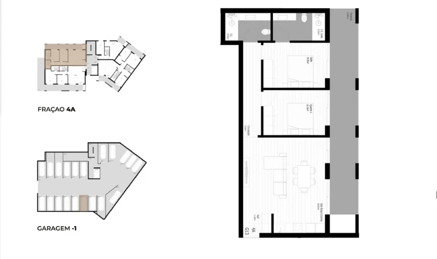 Apartamento T2 para Venda em Pedrouços Planta 1