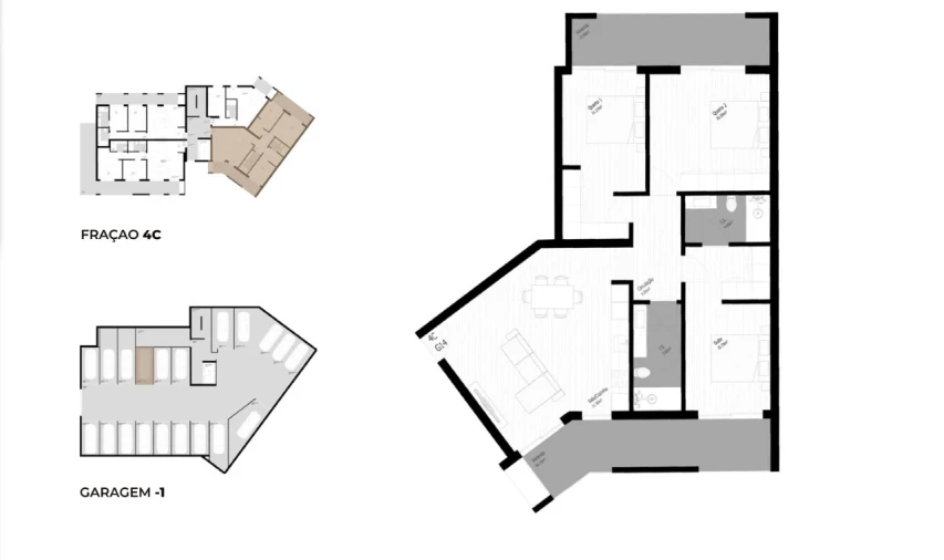 Apartamento T3 para Venda em Pedrouços Planta 1