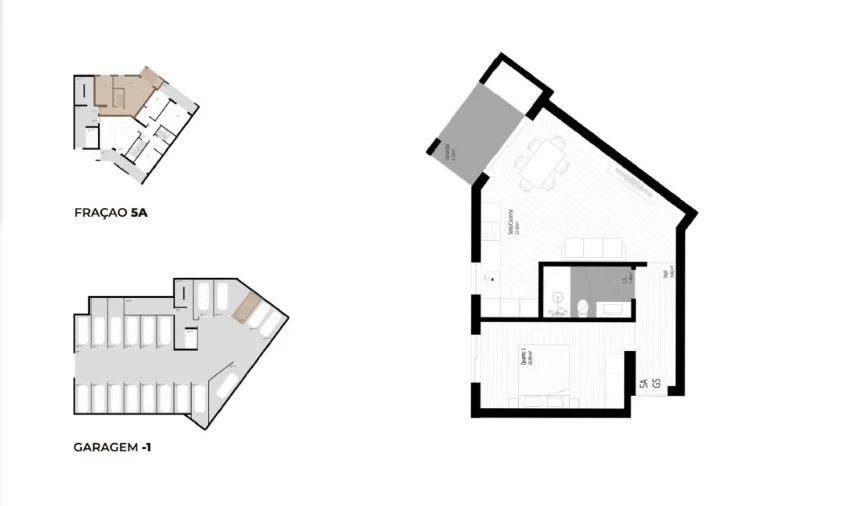 Apartamento T1 para Venda em Pedrouços Planta 1