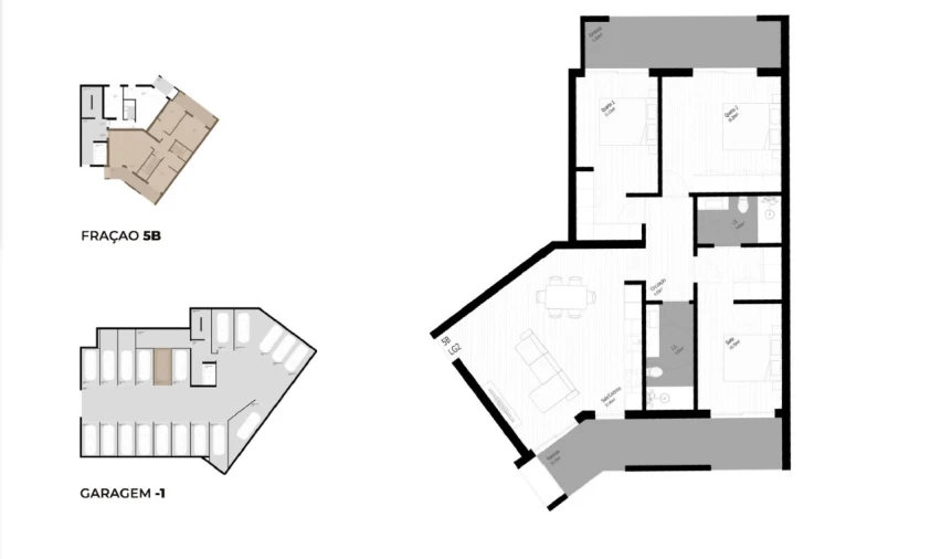 Apartamento T3 para Venda em Pedrouços Planta 1
