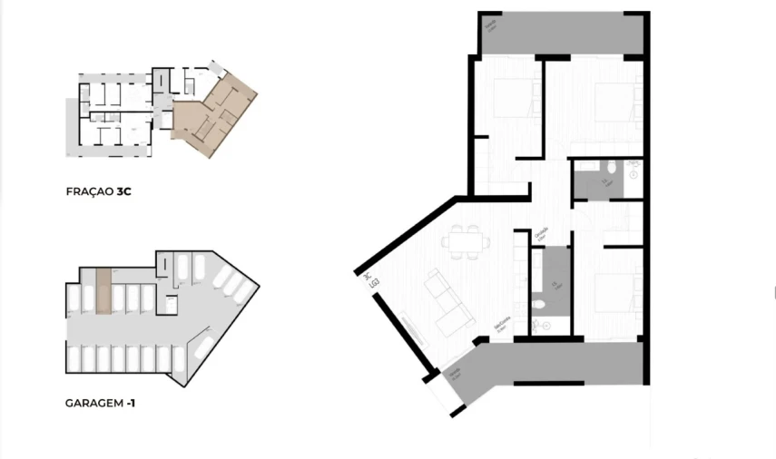 Apartamento T3 para Venda em Pedrouços Planta 1