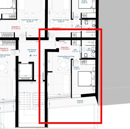 Apartamento T1 para Venda em Vila Nova de Famalicão e Calendário Planta 1