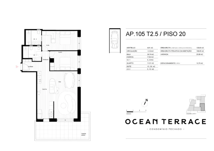 Apartamento T2 para Venda em Matosinhos e Leça da Palmeira Planta 1