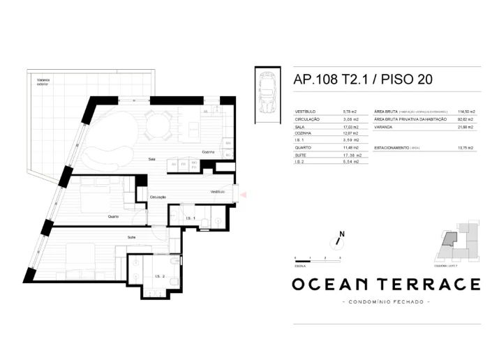 Apartamento T2 para Venda em Matosinhos e Leça da Palmeira Planta 1