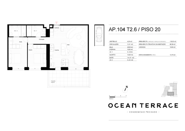 Apartamento T2 para Venda em Matosinhos e Leça da Palmeira Planta 1