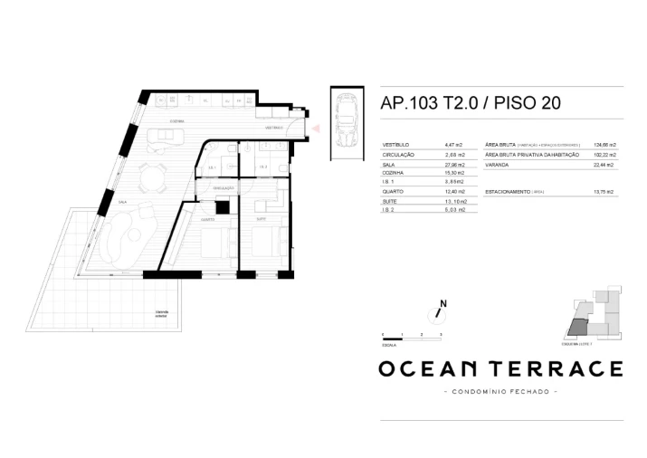 Apartamento T2 para Venda em Matosinhos e Leça da Palmeira Planta 1