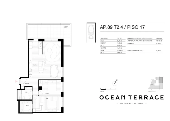 Apartamento T2 para Venda em Matosinhos e Leça da Palmeira Planta 1