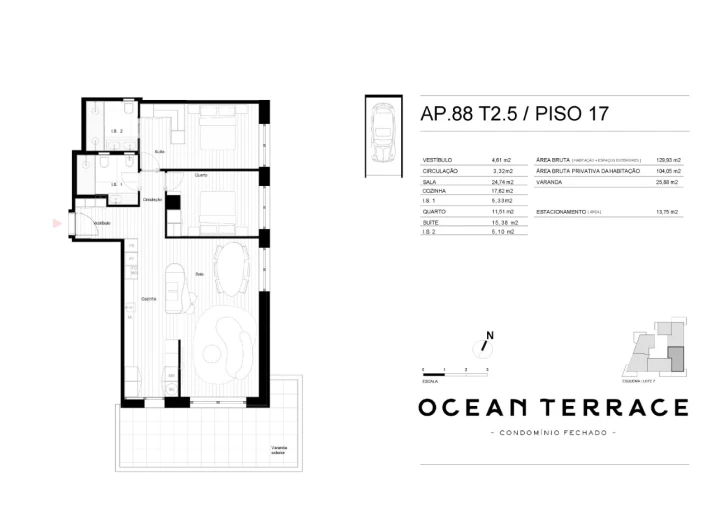 Apartamento T2 para Venda em Matosinhos e Leça da Palmeira Planta 1
