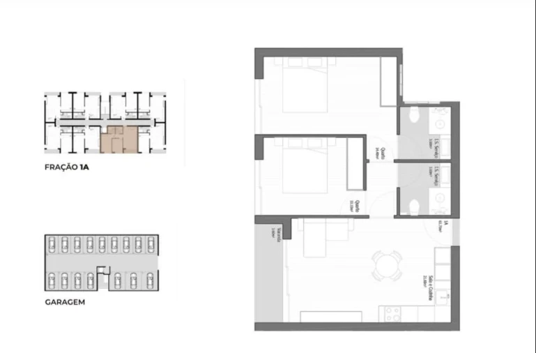 Apartamento T2 para Venda em Vila Praia de Ancora Planta 1