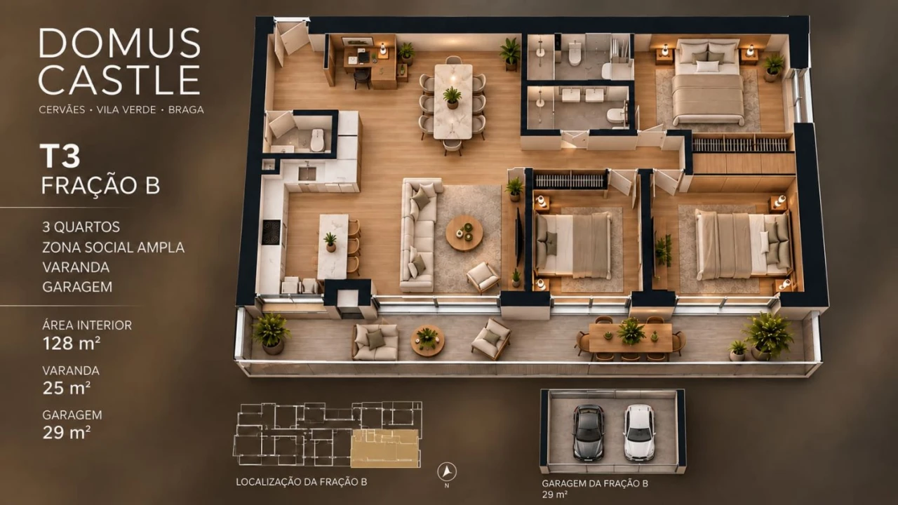 Apartamento T3 para Venda em Cervães Planta 2