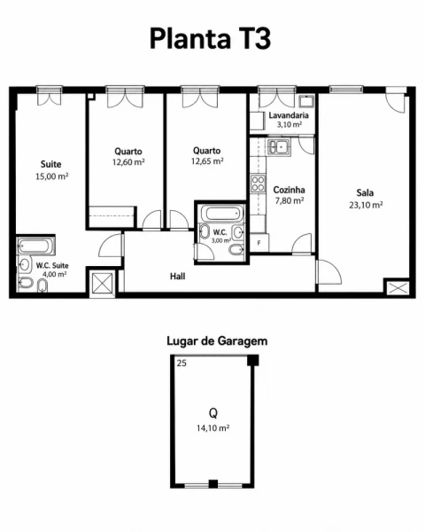 Apartamento T3 para Venda em Cidade da Maia