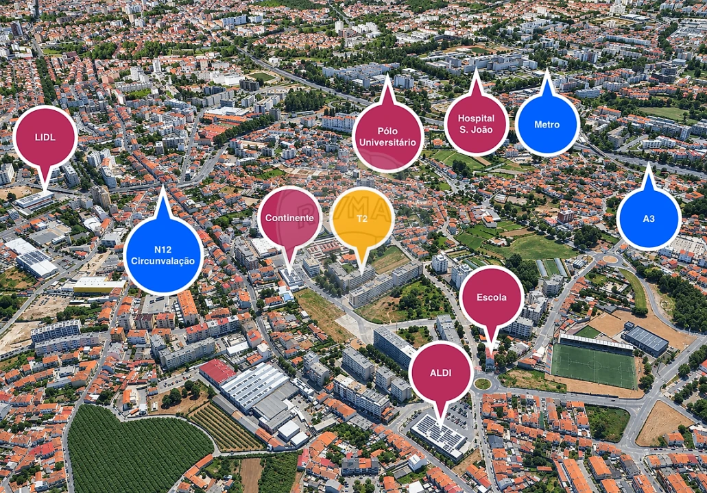 Apartamento T2 para Arrendamento em Pedrouços Foto 12