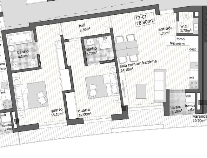 Apartamento T2 para Venda em Rio Tinto Planta 1
