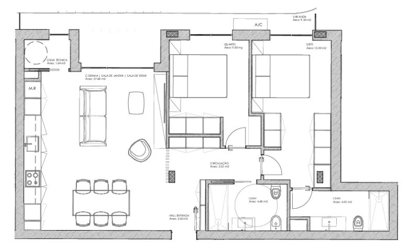 Apartamento T2 para Venda em Oliveira do Douro Planta 1