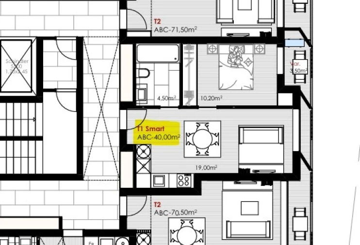 Apartamento T1 para Venda em Ramalde Planta 1