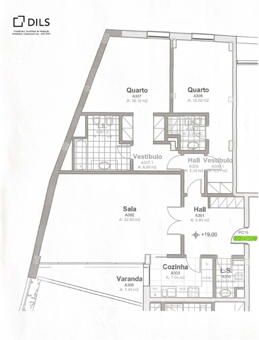 Apartamento T2 para Venda em Algés, Linda-A-Velha e Cruz Quebrada-Dafundo Planta 1