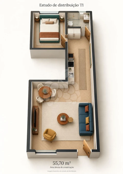 Apartamento T1 para Venda em Santo António
