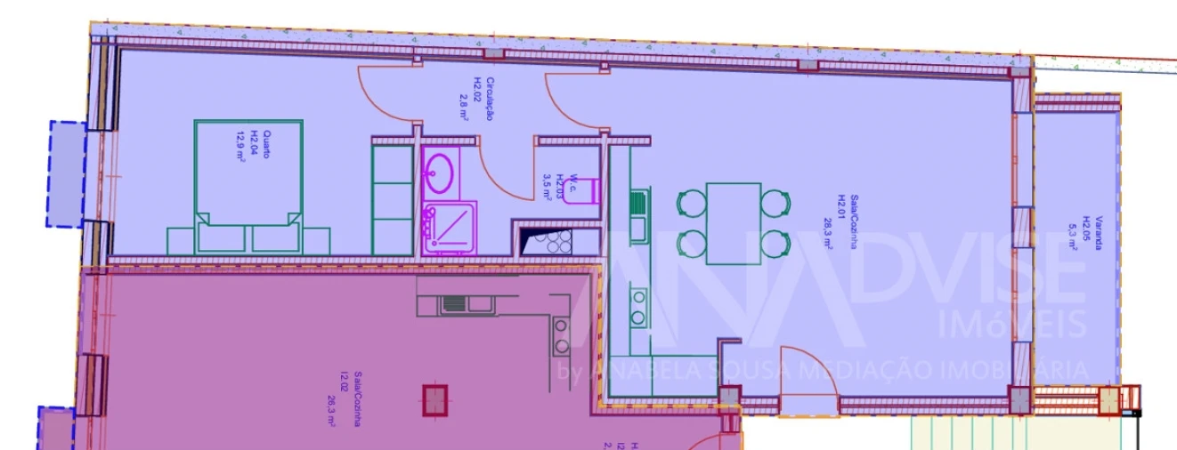 Apartamento T1 para Arrendamento em Viseu Planta 1