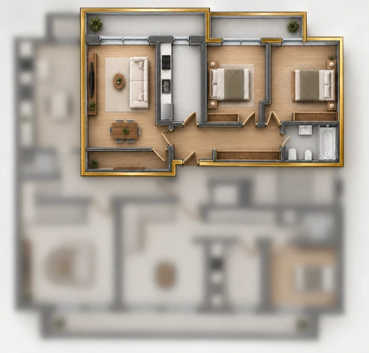 Apartamento T2 para Venda em São Bernardo Planta 1