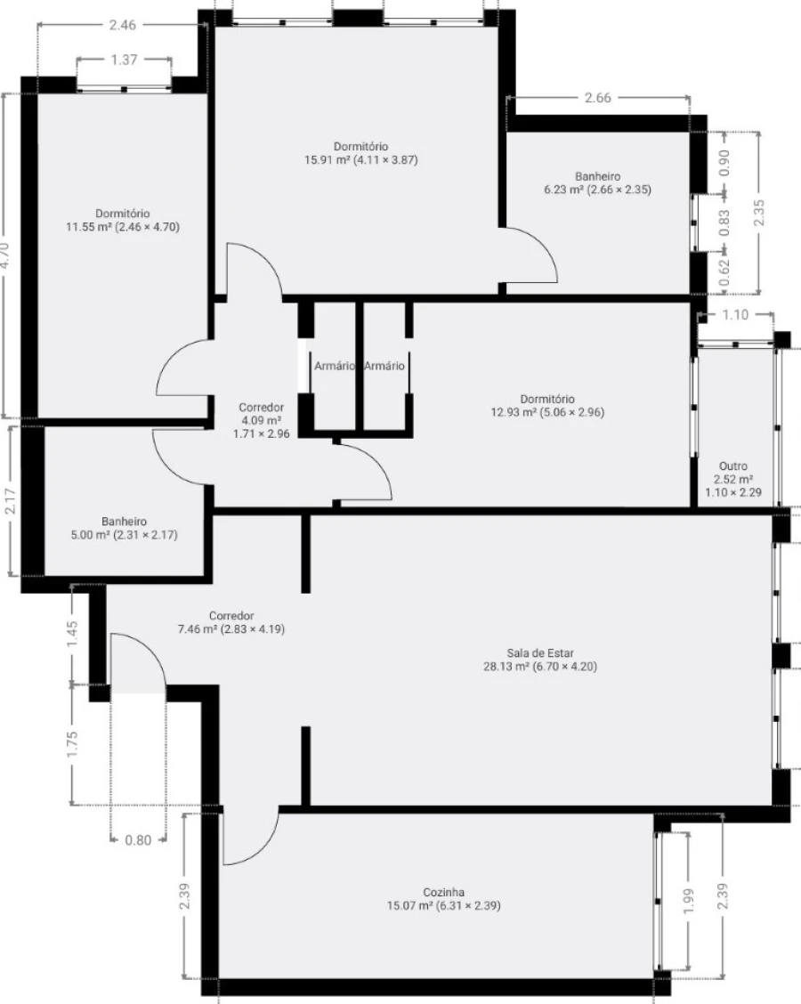 Apartamento T3 para Venda em Queluz e Belas Planta 1