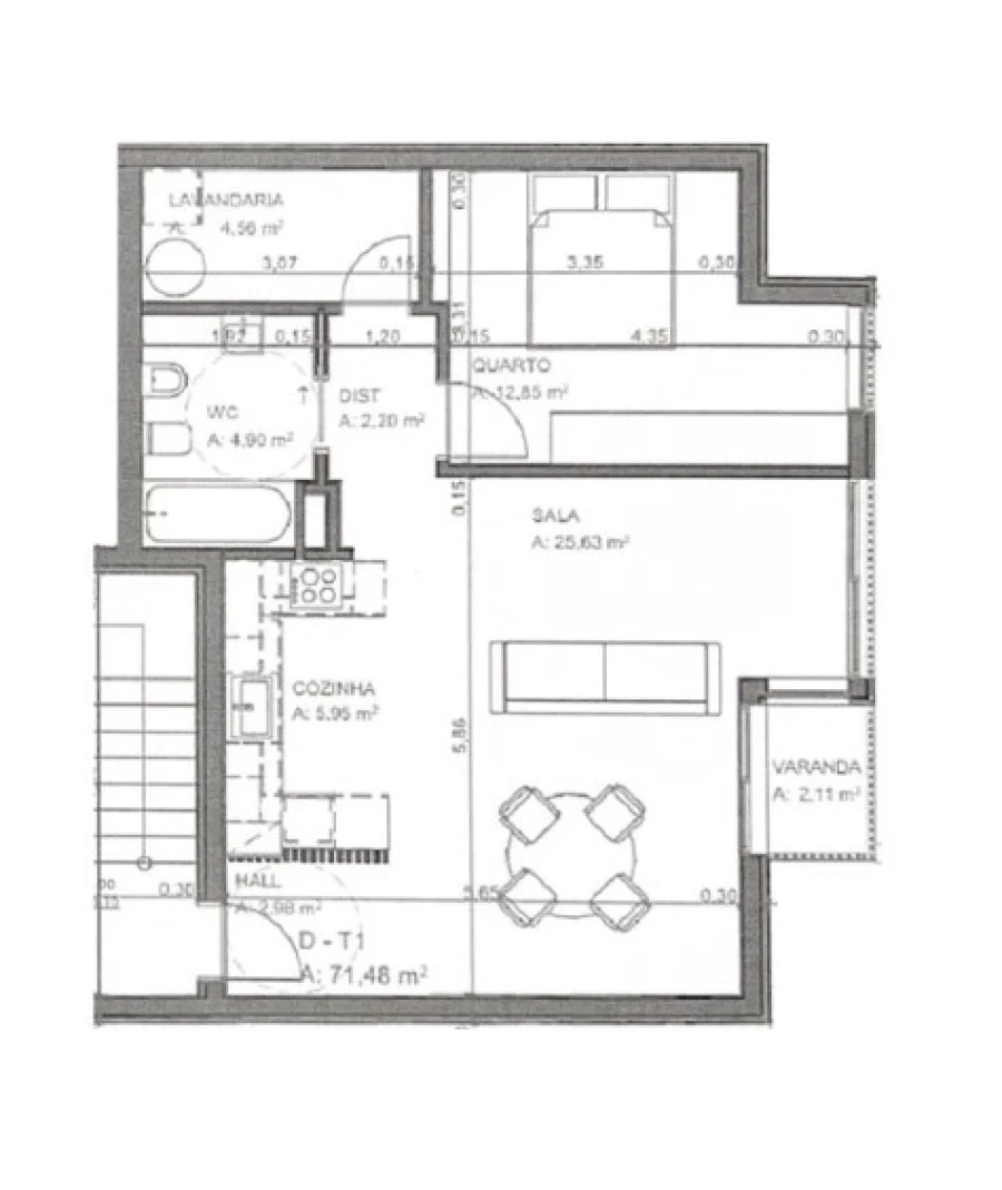 Apartamento T1 para Venda em Silvalde Planta 1